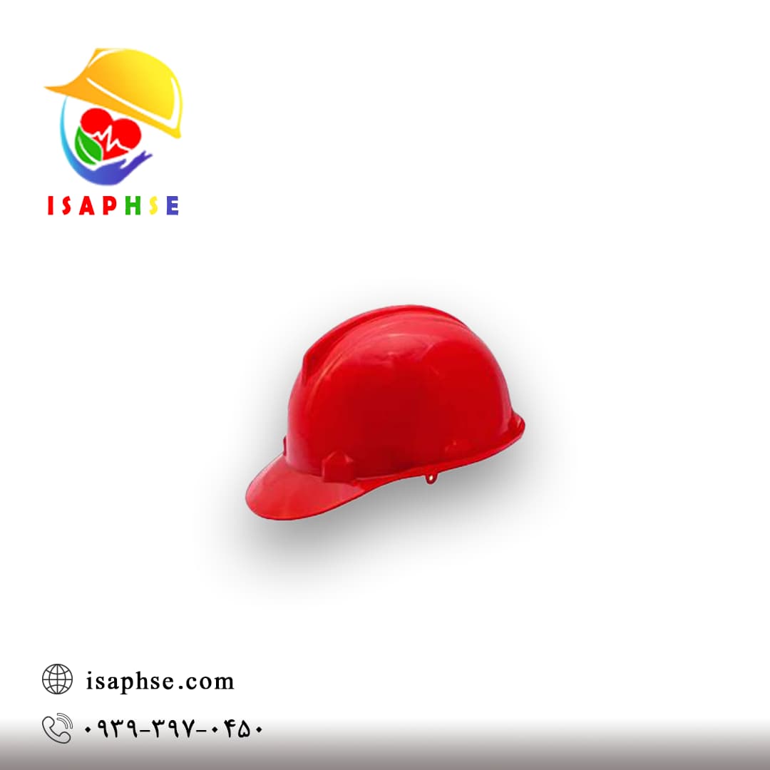 كلاه ايمني پلي اتيلني معدني با بند و يراق پلاستيكي
