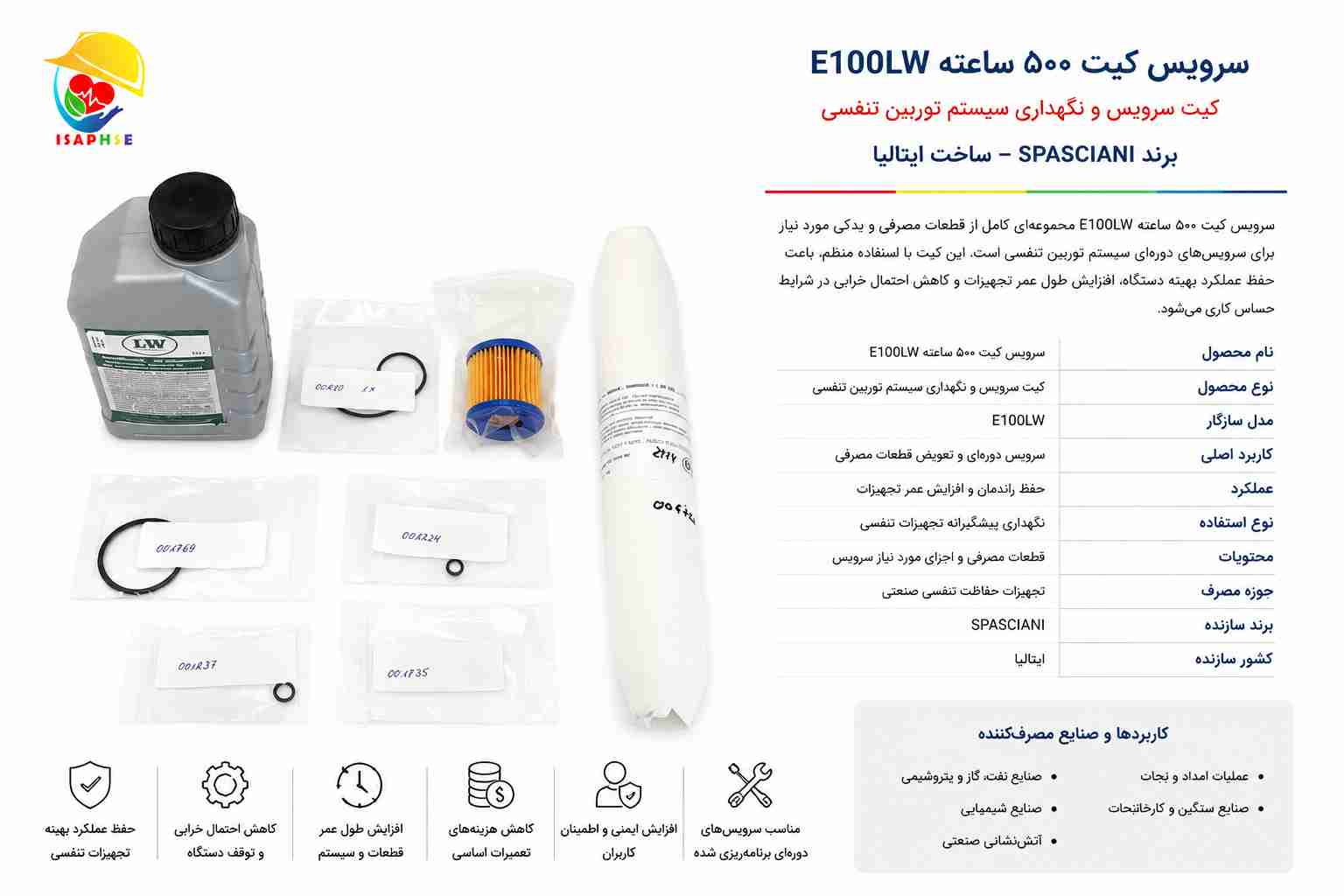 سرویس کیت ۵۰۰ ساعته E100LW سرویس کیت ۵۰۰ ساعته E100LW
